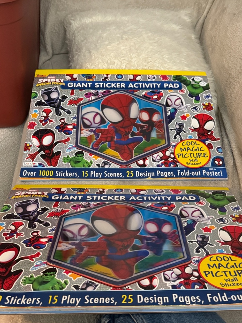 2 Marvel Spider-Man Giant Sticker Activity Pad - Red, Blue, Green, Yellow